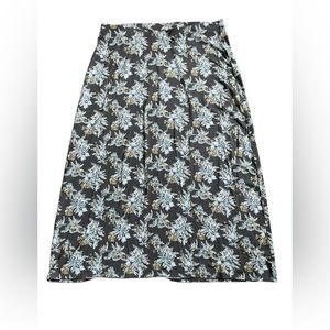 J.jill Women’s Green Elastic Waist Maxi Skirt in Floral Print Size XL